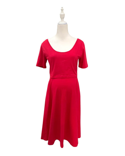 A Red Short Sleeve Dresses from Mothercot in size Maternity-S for maternity. (Front View)