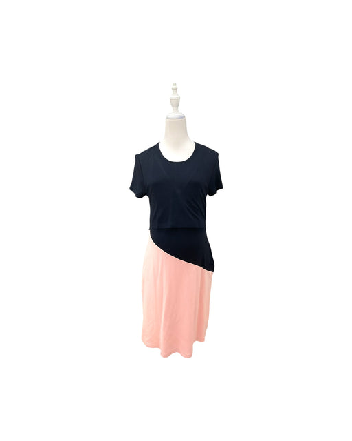 A Navy Short Sleeve Dresses from Mothercot in size Maternity-S for maternity. (Front View)