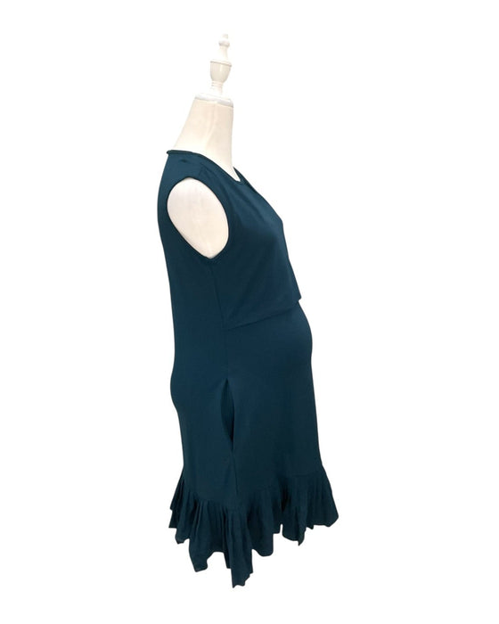 A Teal Sleeveless Dresses from Mothercot in size Maternity-S for maternity. (Back View)