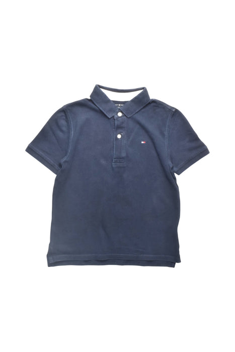 A Navy Short Sleeve Polos from Tommy Hilfiger in size 6T for boy. (Front View)