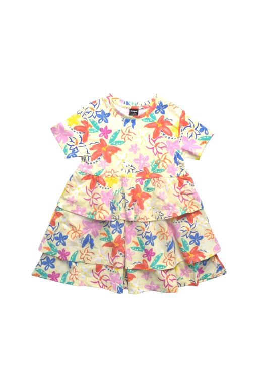 A Multicolour Short Sleeve Dresses from Desigual in size 5T for girl. (Front View)