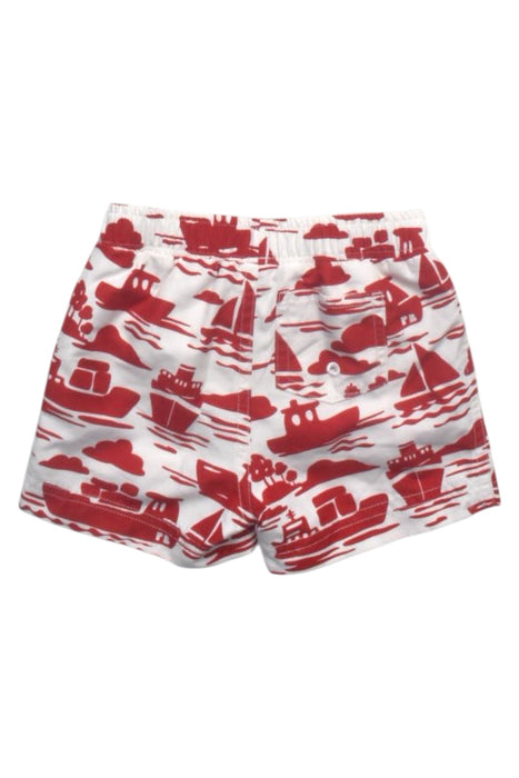 A Red Swim Shorts from Petit Bateau in size 6-12M for boy. (Back View)