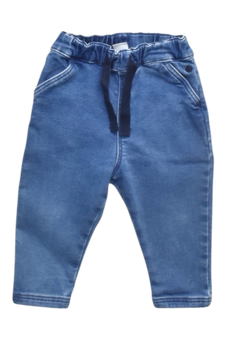 A Blue Jeggings from Petit Bateau in size 6-12M for boy. (Front View)