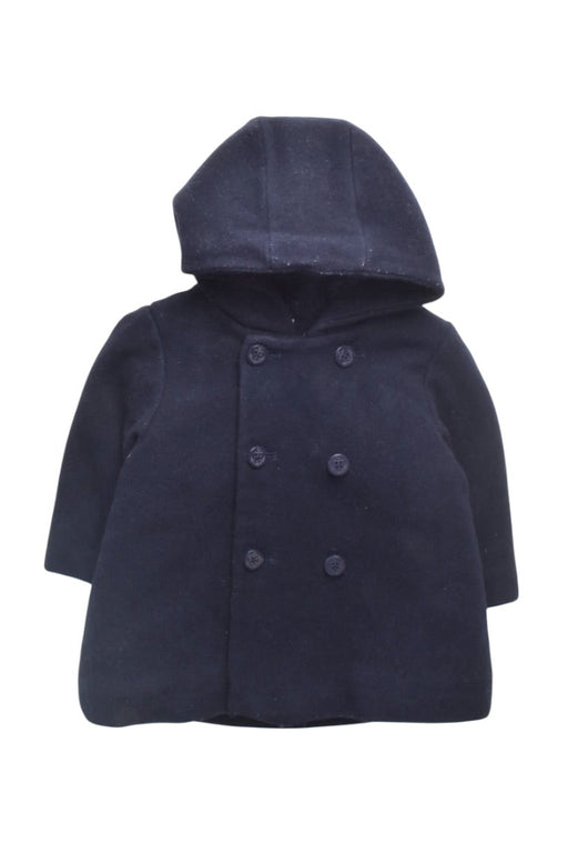 A Navy Coats from Petit Bateau in size 6-12M for boy. (Front View)