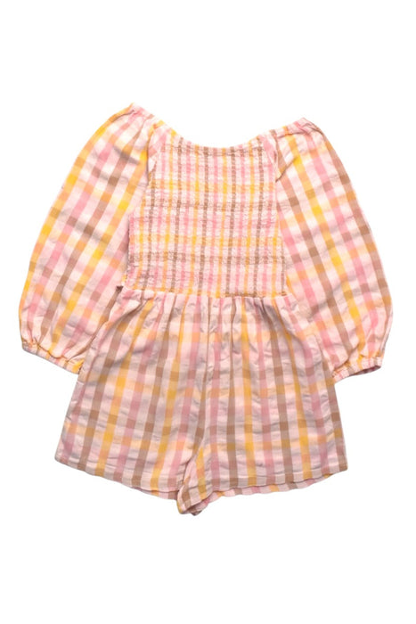 A Pink Long Sleeve Rompers from Seed in size 6T for girl. (Front View)