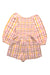 A Pink Long Sleeve Rompers from Seed in size 6T for girl. (Front View)