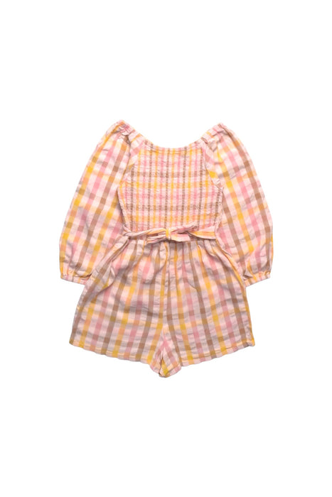 A Pink Long Sleeve Rompers from Seed in size 6T for girl. (Back View)