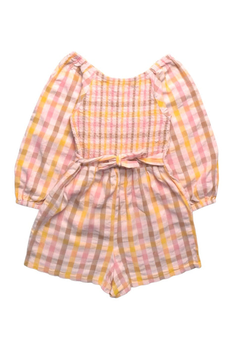 A Pink Long Sleeve Rompers from Seed in size 6T for girl. (Back View)