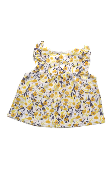 A Yellow Sleeveless Tops from Petit Bateau in size 12-18M for girl. (Back View)