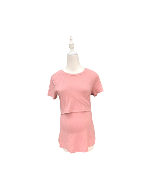 A Pink Short Sleeve Tops from Dear in size Maternity-S for maternity. (Front View)
