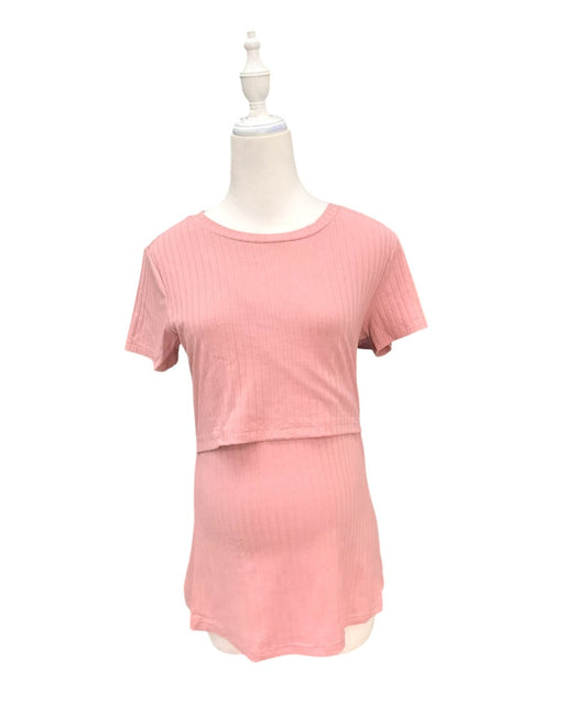 A Pink Short Sleeve Tops from Dear in size Maternity-S for maternity. (Front View)