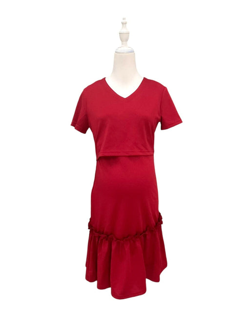A Red Short Sleeve Dresses from Jump Eat Cry in size Maternity-S for maternity. (Front View)