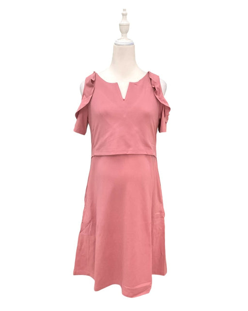 A Pink Short Sleeve Dresses from Jump Eat Cry in size Maternity-S for maternity. (Front View)