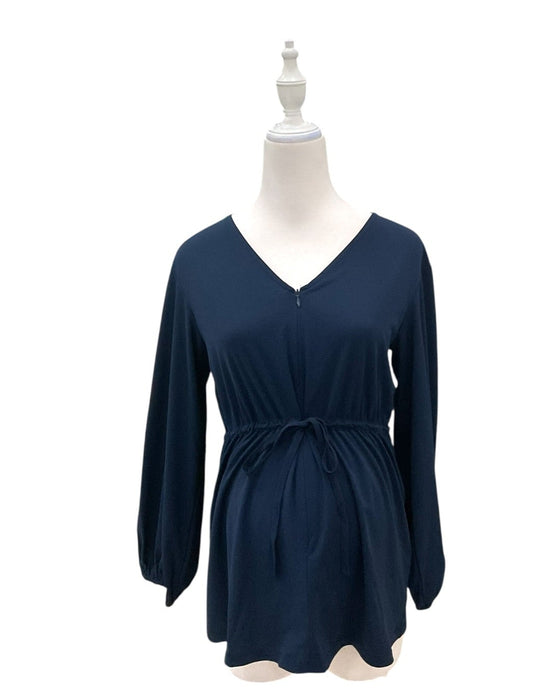 A Navy Long Sleeve Tops from Jump Eat Cry in size Maternity-S for maternity. (Front View)