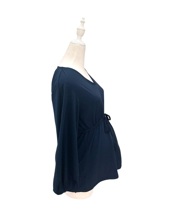 A Navy Long Sleeve Tops from Jump Eat Cry in size Maternity-S for maternity. (Back View)