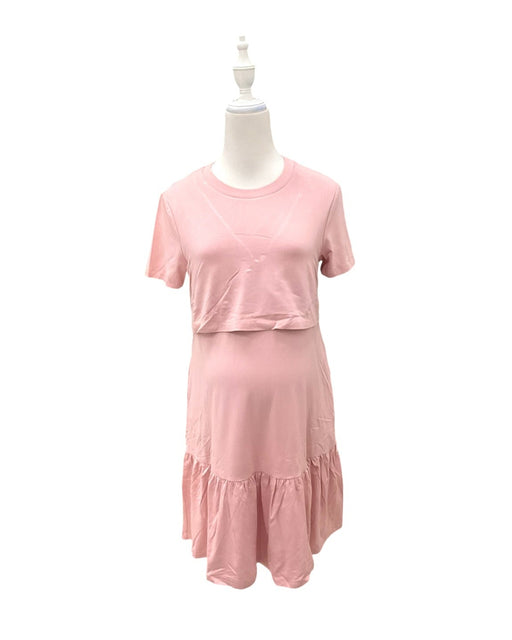 A Pink Short Sleeve Dresses from Jump Eat Cry in size Maternity-S for maternity. (Front View)