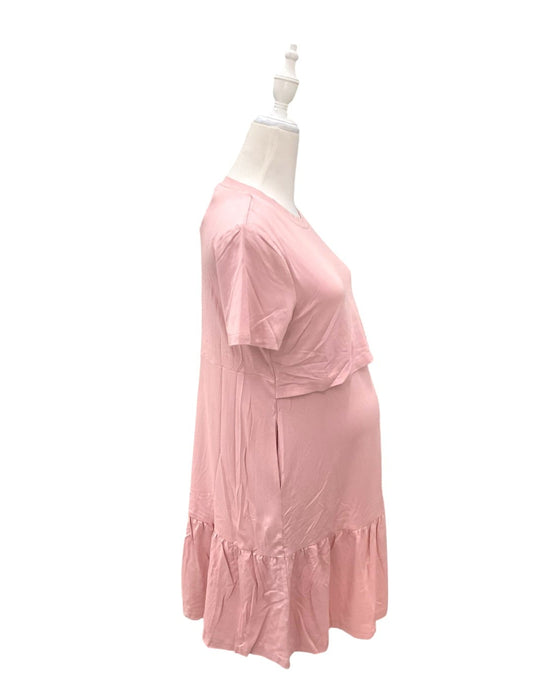 A Pink Short Sleeve Dresses from Jump Eat Cry in size Maternity-S for maternity. (Back View)