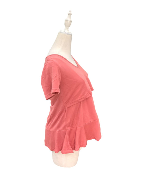 A Pink Short Sleeve Tops from Jump Eat Cry in size Maternity-S for maternity. (Back View)