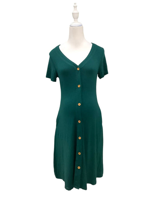 A Green Short Sleeve Dresses from Mothercot in size Maternity-S for maternity. (Front View)