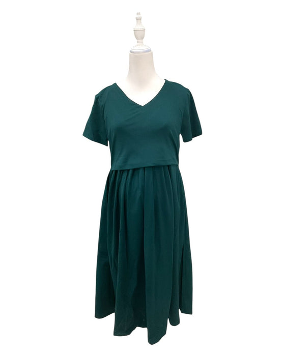 A Green Short Sleeve Dresses from Jump Eat Cry in size Maternity-S for maternity. (Front View)