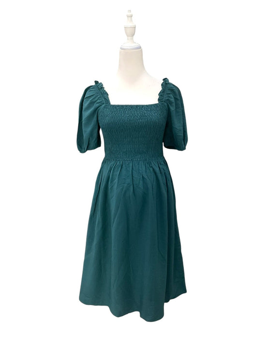 A Teal Short Sleeve Dresses from Dear in size Maternity-S for maternity. (Front View)