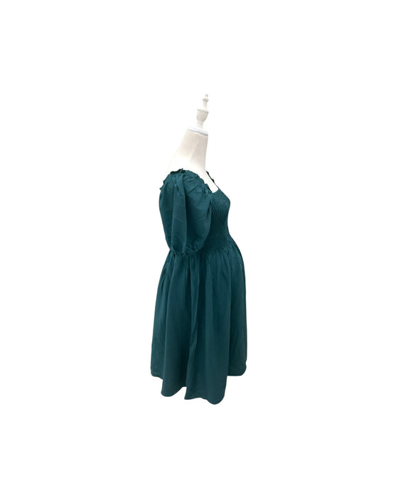 A Teal Short Sleeve Dresses from Dear in size Maternity-S for maternity. (Back View)