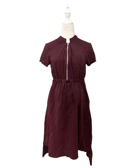 A Burgundy Short Sleeve Dresses from Mothercot in size Maternity-S for maternity. (Front View)
