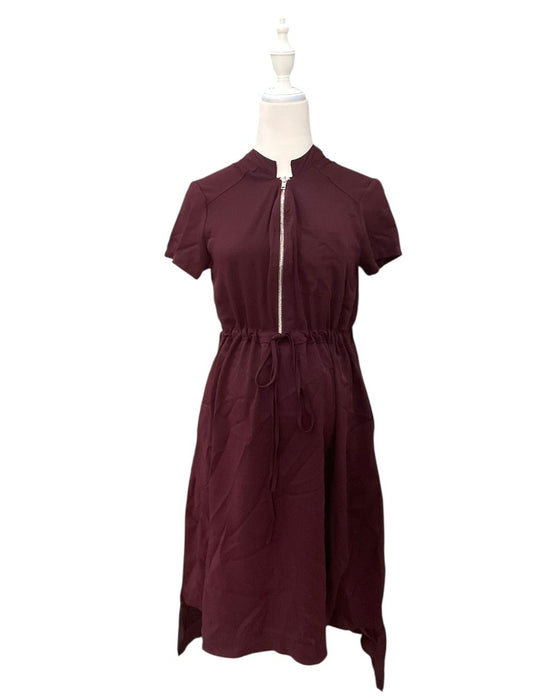 A Burgundy Short Sleeve Dresses from Mothercot in size Maternity-S for maternity. (Front View)
