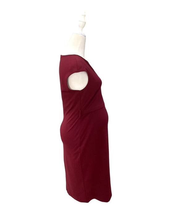 A Burgundy Sleeveless Dresses from Mothercot in size Maternity-S for maternity. (Back View)