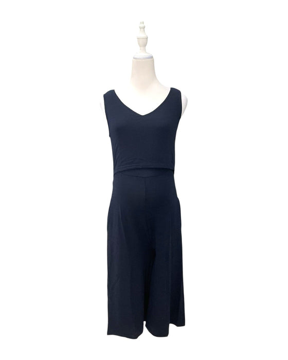 A Navy Sleeveless Jumpsuits from Mothercot in size Maternity-S for maternity. (Front View)