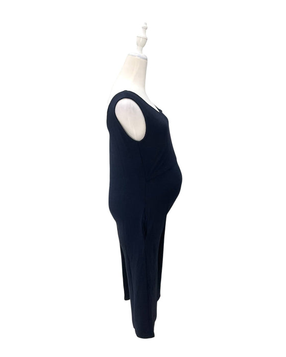 A Navy Sleeveless Jumpsuits from Mothercot in size Maternity-S for maternity. (Back View)