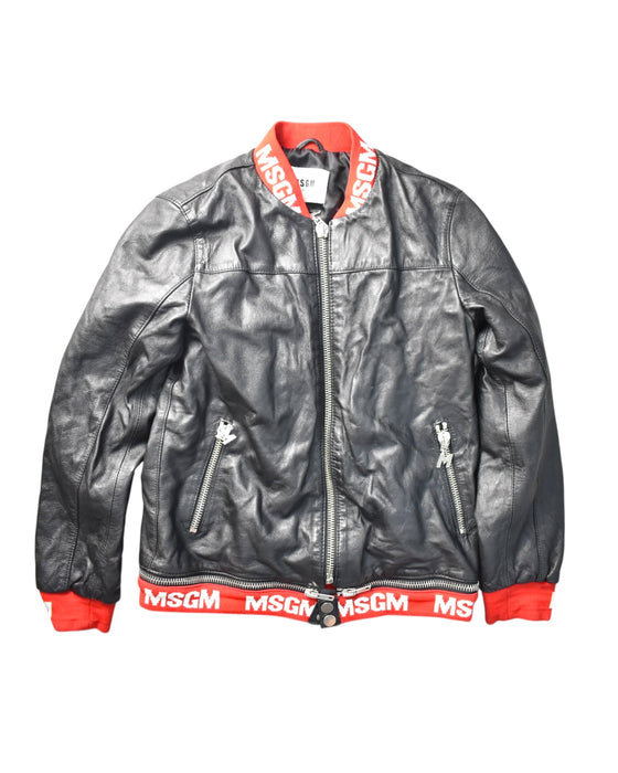 A Black Lightweight Jackets from MSGM in size 12Y for neutral. (Front View)