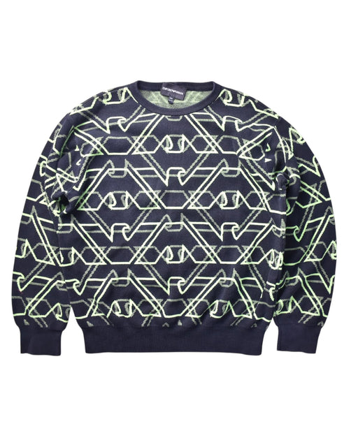 A Navy Crewneck Sweatshirts from Emporio Armani in size 12Y for boy. (Front View)