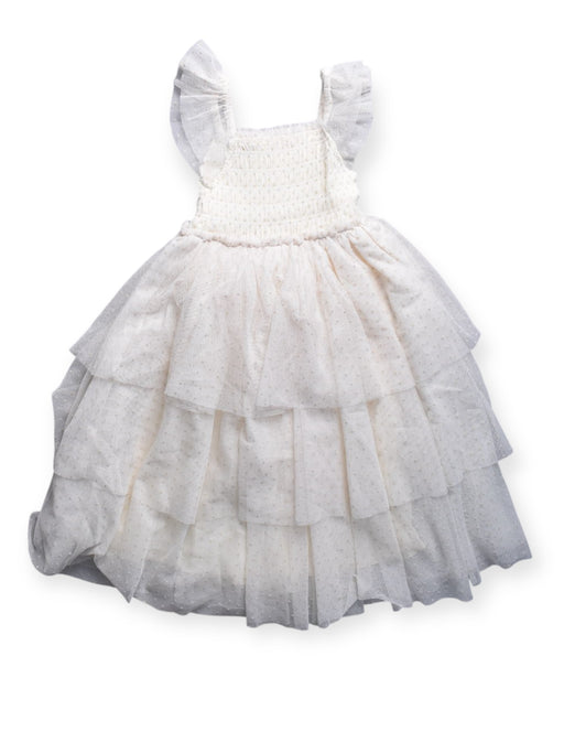 A White Sleeveless Dresses from Noralee in size 4T for girl. (Front View)