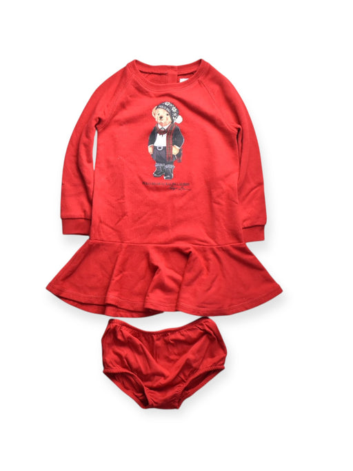 A Red Long Sleeve Dresses from Ralph Lauren in size 18-24M for girl. (Front View)