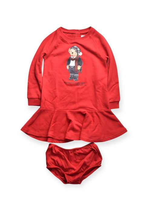 A Red Long Sleeve Dresses from Ralph Lauren in size 18-24M for girl. (Front View)
