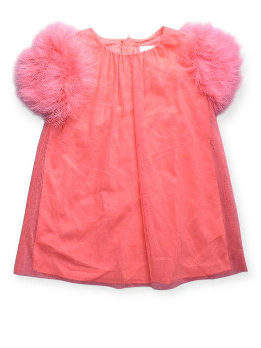 A Pink Short Sleeve Dresses from Charabia in size 4T for girl. (Front View)