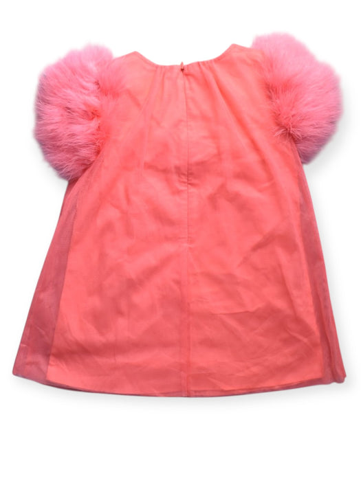 A Pink Short Sleeve Dresses from Charabia in size 4T for girl. (Back View)