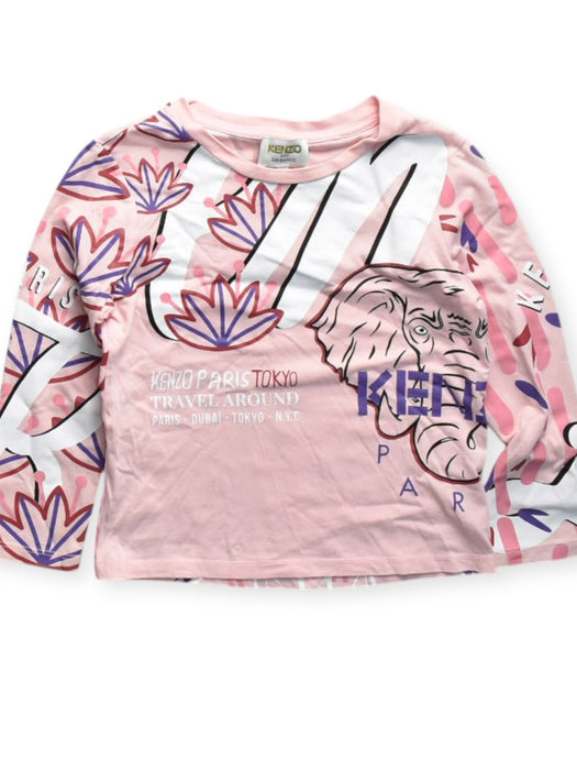 A Pink Long Sleeve Tops from Kenzo in size 4T for girl. (Front View)