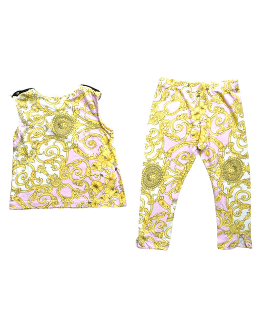 A Pink Leggings Sets from Young Versace in size 3T for girl. (Front View)