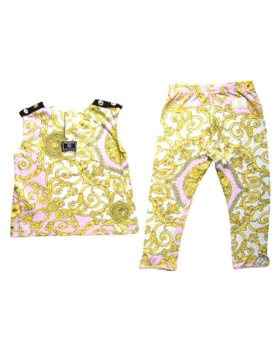 A Pink Leggings Sets from Young Versace in size 3T for girl. (Back View)