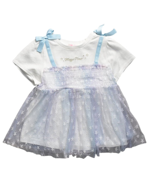 A White Short Sleeve Tops from Mezzo Piano in size 5T for girl. (Front View)