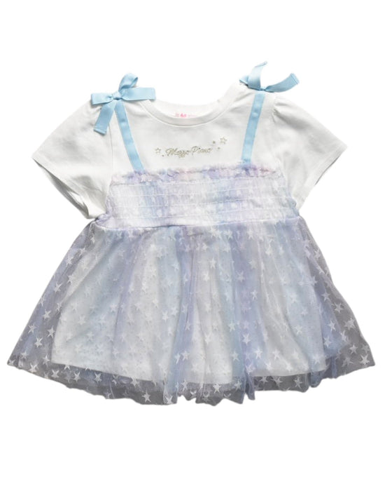 A White Short Sleeve Tops from Mezzo Piano in size 5T for girl. (Front View)