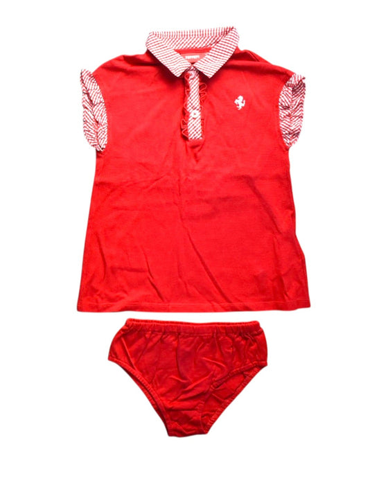A Red Shorts Sets from Ferrari in size 12-18M for girl. (Front View)
