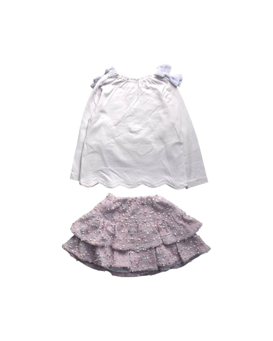 A Pink Skirt Sets from Mezzo Piano in size 3T for girl. (Back View)