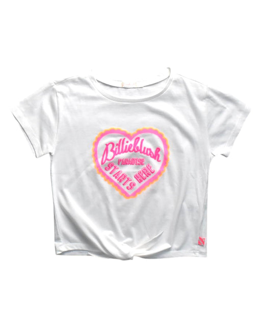 A White Short Sleeve T Shirts from Billieblush in size 5T for girl. (Front View)