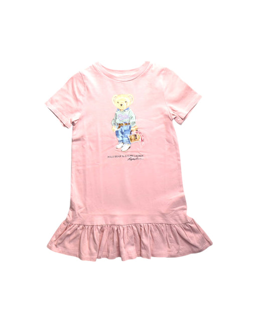 A Pink Short Sleeve Dresses from Polo Ralph Lauren in size 4T for girl. (Front View)