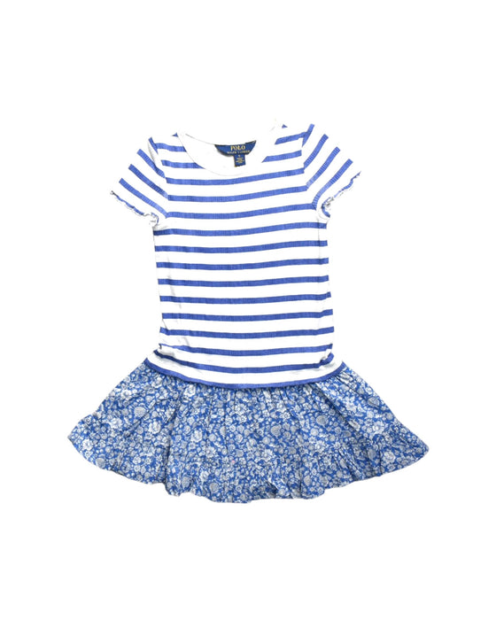 A Blue Short Sleeve Dresses from Polo Ralph Lauren in size 5T for girl. (Front View)