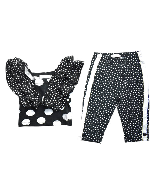 A Black Pants Sets from Monnalisa in size 6T for girl. (Front View)