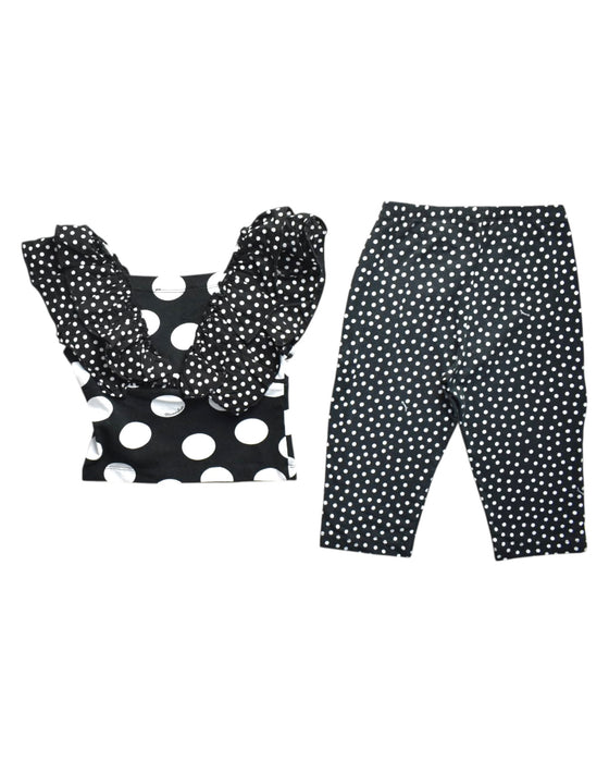 A Black Pants Sets from Monnalisa in size 6T for girl. (Back View)
